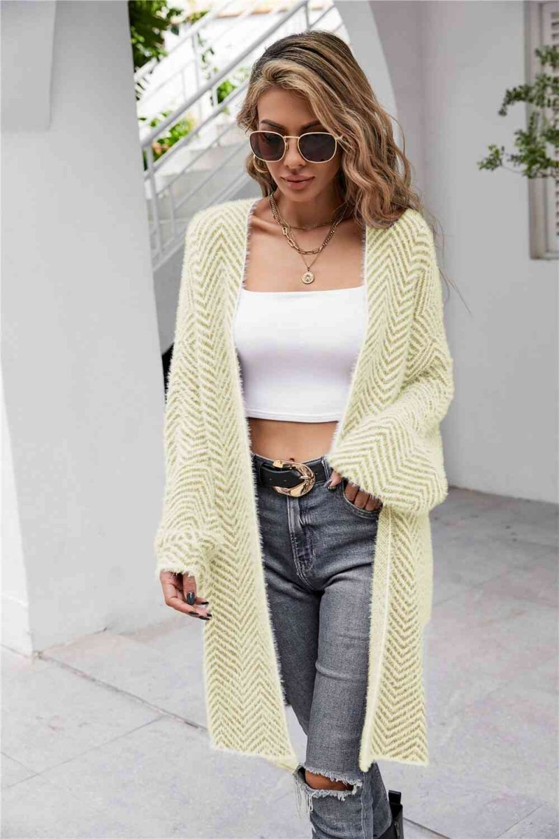 Strickjacke mit Fischgrätenmuster - Silavia
