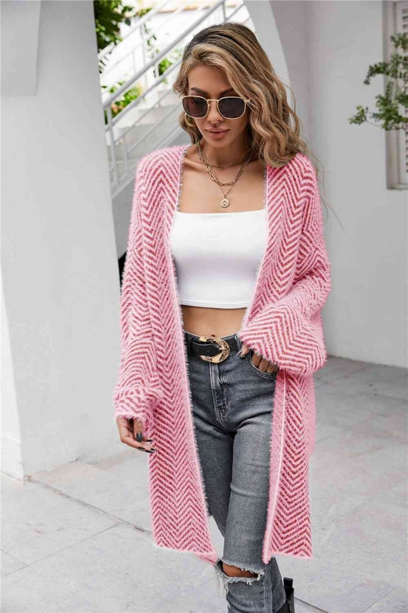 Strickjacke mit Fischgrätenmuster - Silavia