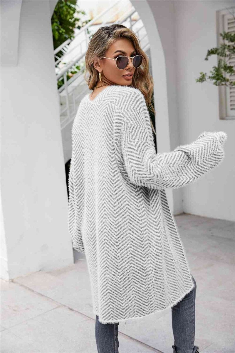 Strickjacke mit Fischgrätenmuster - Silavia