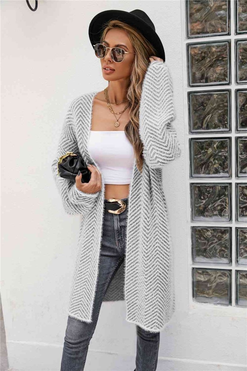 Strickjacke mit Fischgrätenmuster - Silavia
