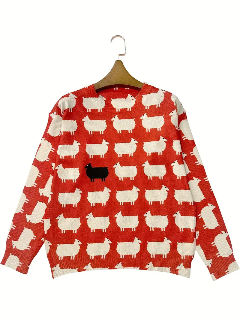 Kira | Maglione girocollo con motivo pecora 3D