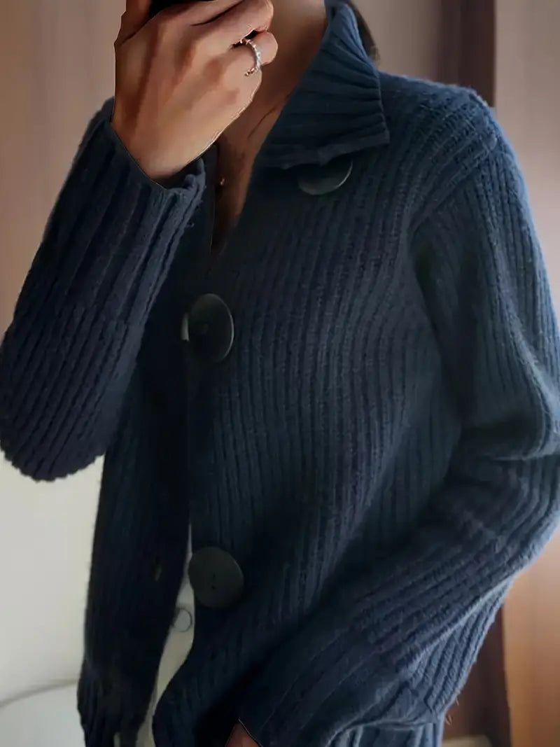 Willey - Gilet vintage en tricot avec col en V et manches longues pour femmes