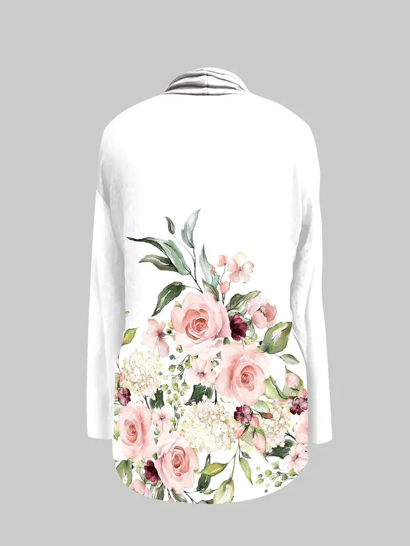 Gwen | Cardigan con stampa floreale e collo sciallato - Look allegro