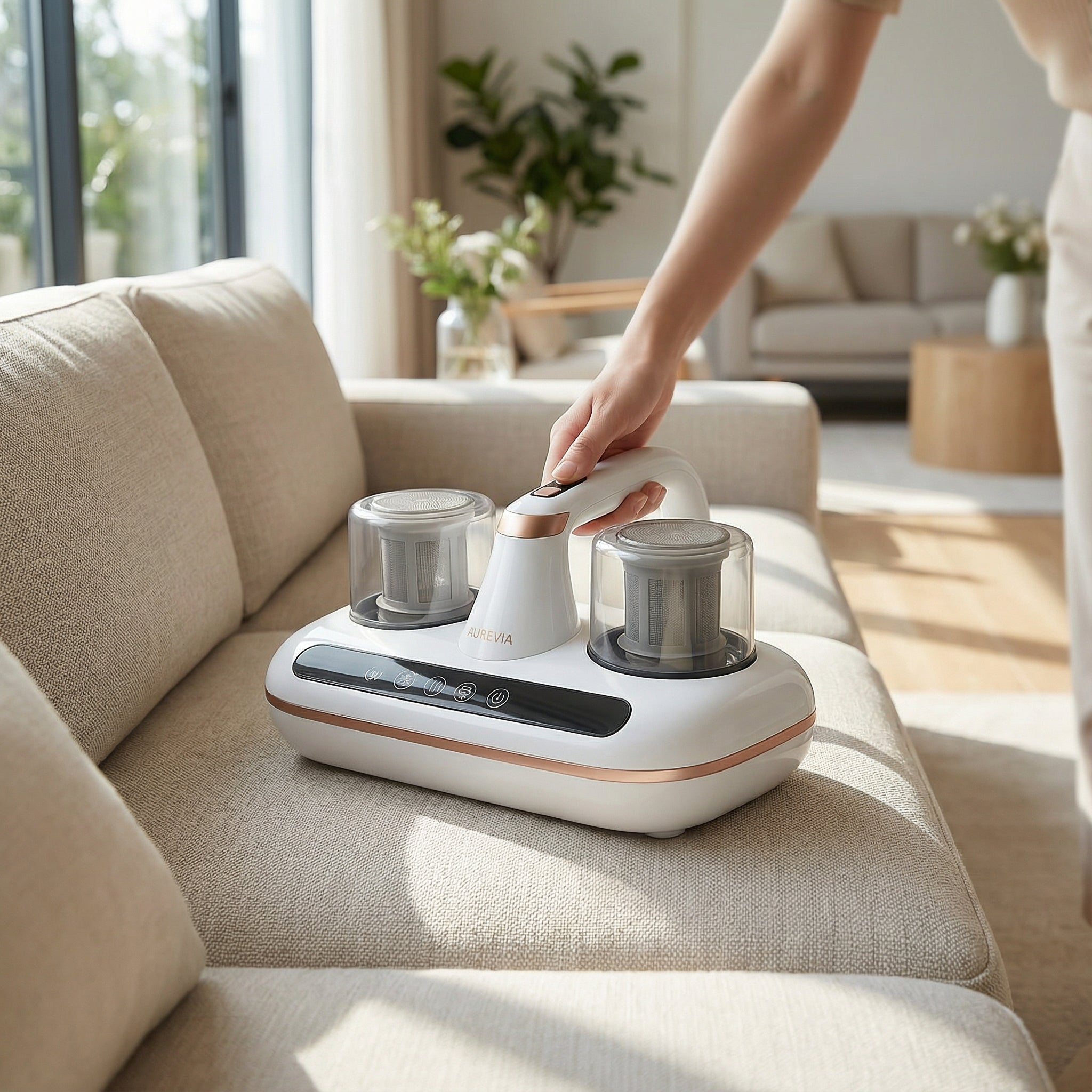 Milbenreiniger mit UV-Licht – Kabellos, HEPA-Filter & Starke Saugleistung