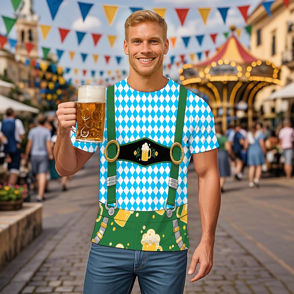 Trachtenwitz – Herren-T-Shirt mit Lederhosen-Grafik – Dein humorvoller Wiesn-Look