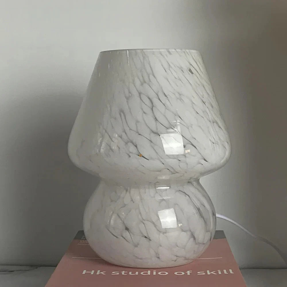 LumiMush Ästhetische Glaspilzlampe mit warmer Stimmungsbeleuchtung