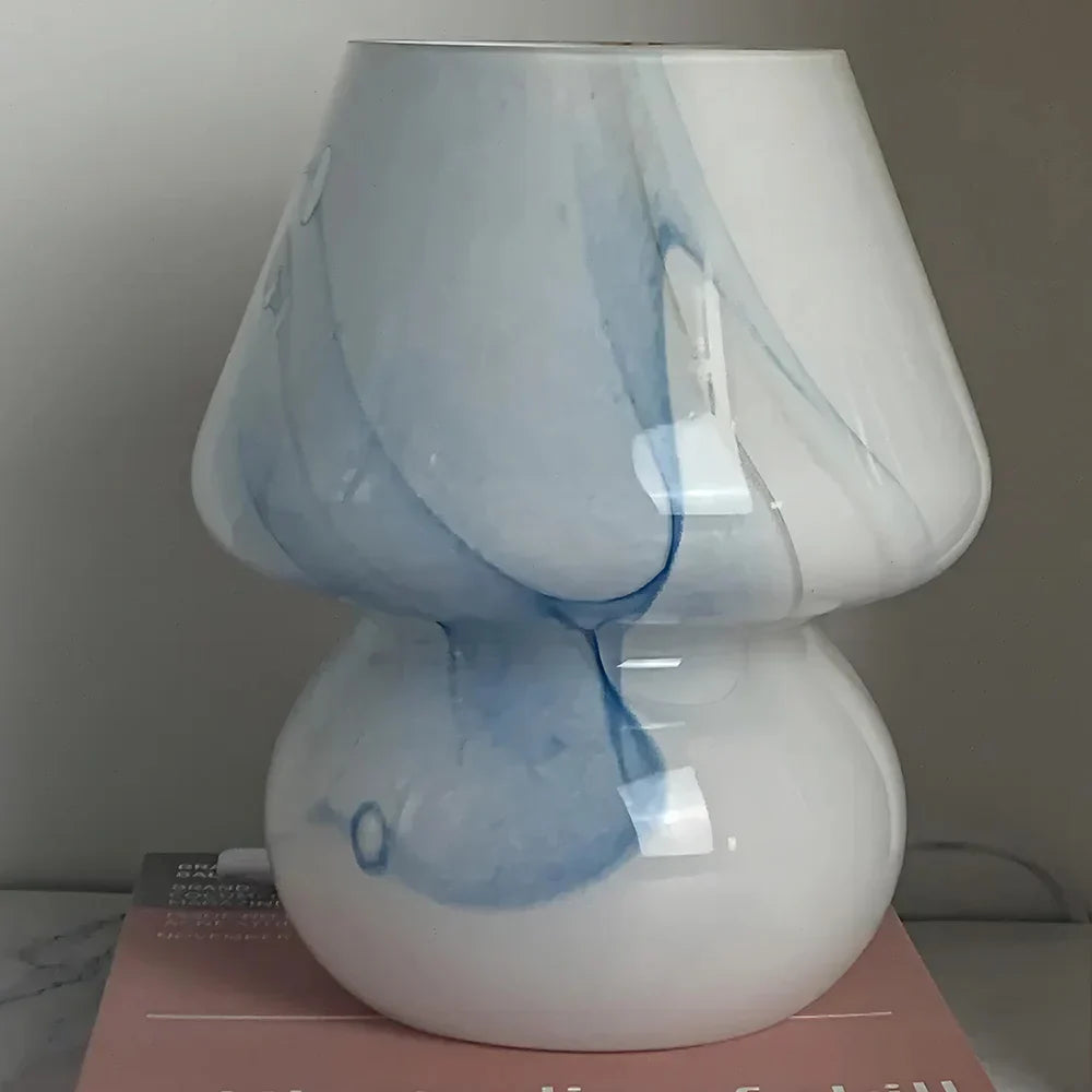 LumiMush Ästhetische Glaspilzlampe mit warmer Stimmungsbeleuchtung
