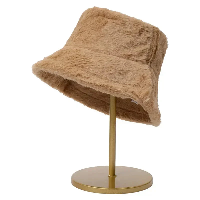 Warme Herbst Kaninchen Pelz Eimer Hut für Frauen - Lorna