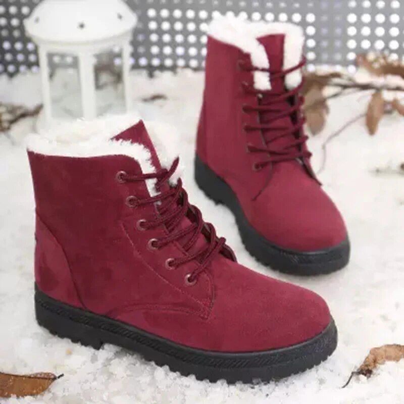 Rutschfeste Schneestiefel mit Schnürsenkeln - Mikina