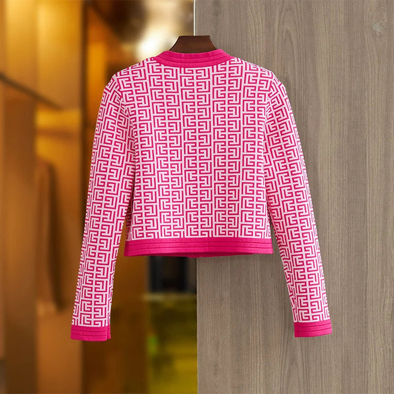 Gemusterter Blazer mit farblich abgesetztem Saum - Briar