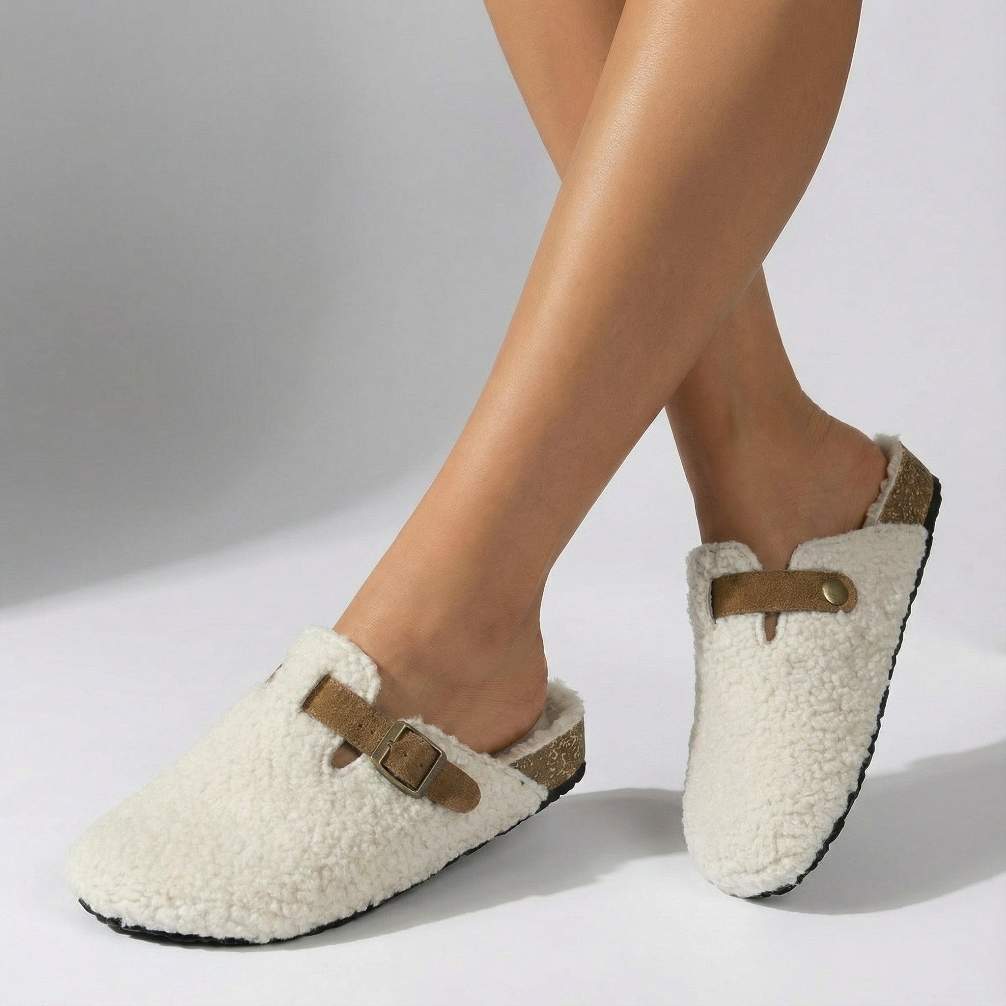 Pantofole da donna – Morbido materiale in lana d'agnello, suola antiscivolo e vestibilità comoda