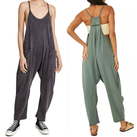 Damen Oversized Jumpsuit – Lockerer Sommer-Overall mit Spaghettiträgern