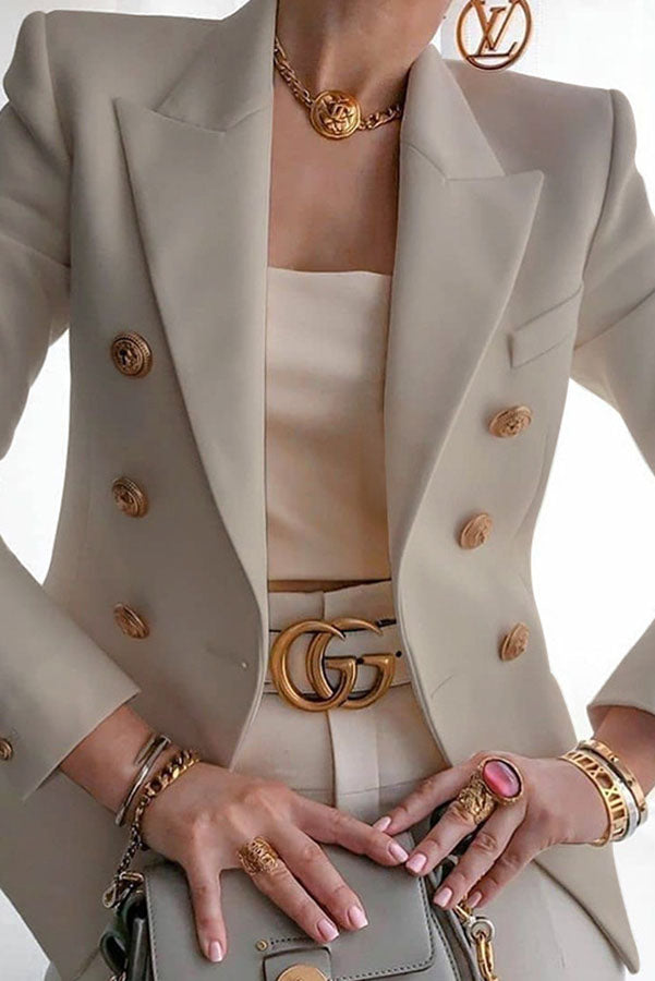 Wanya Blazer - Elegante blazer doppiopetto con bottoni dorati