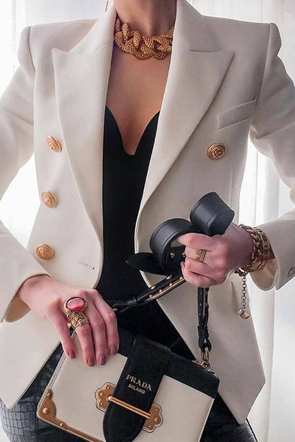 Wanya Blazer - Elegante blazer doppiopetto con bottoni dorati