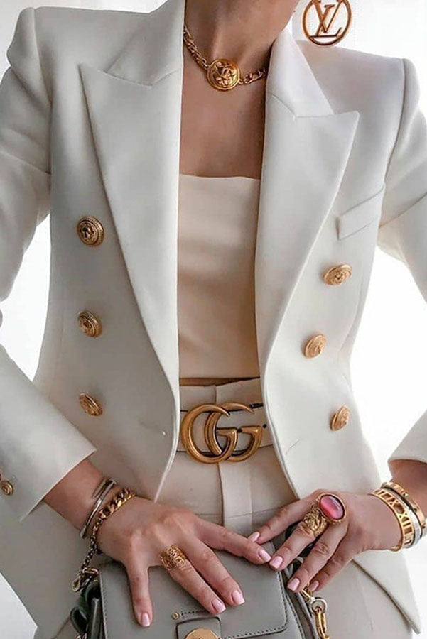 Wanya Blazer - Elegante blazer doppiopetto con bottoni dorati