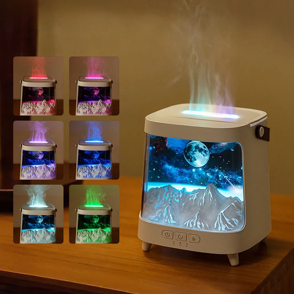 AromaGlow – Galaxy Flame Aroma Diffuser med natlys og fjernbetjening