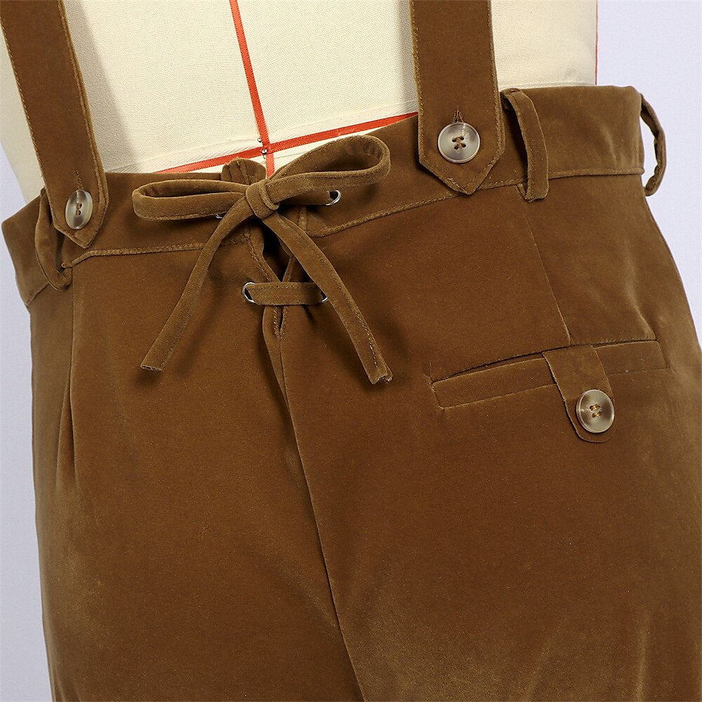 Berggeist – Bayerische Lederhose Braun mit Stickerei – Oktoberfest Herren