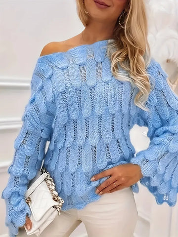 Pull en maille à découpe Dev Solid Hue - Mode féminine élégante