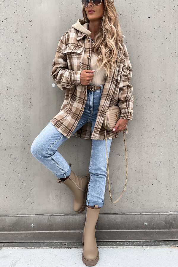 Wendolin Jacket | Schicke karierte Jacke mit Kapuze