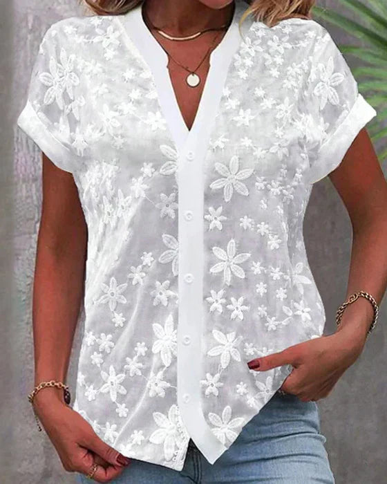 Cathrine - Freizeitbluse Print Knot