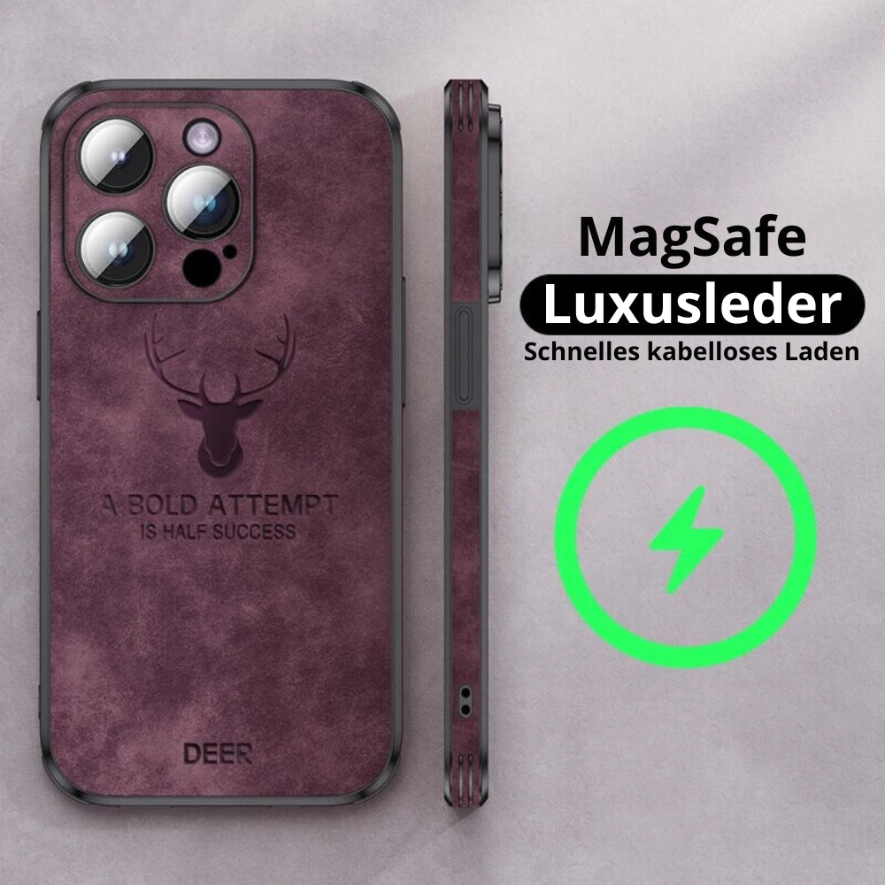 Deer – iPhone-Hülle Leder stoßfest & elegant – ideal für Alltag & Büro
