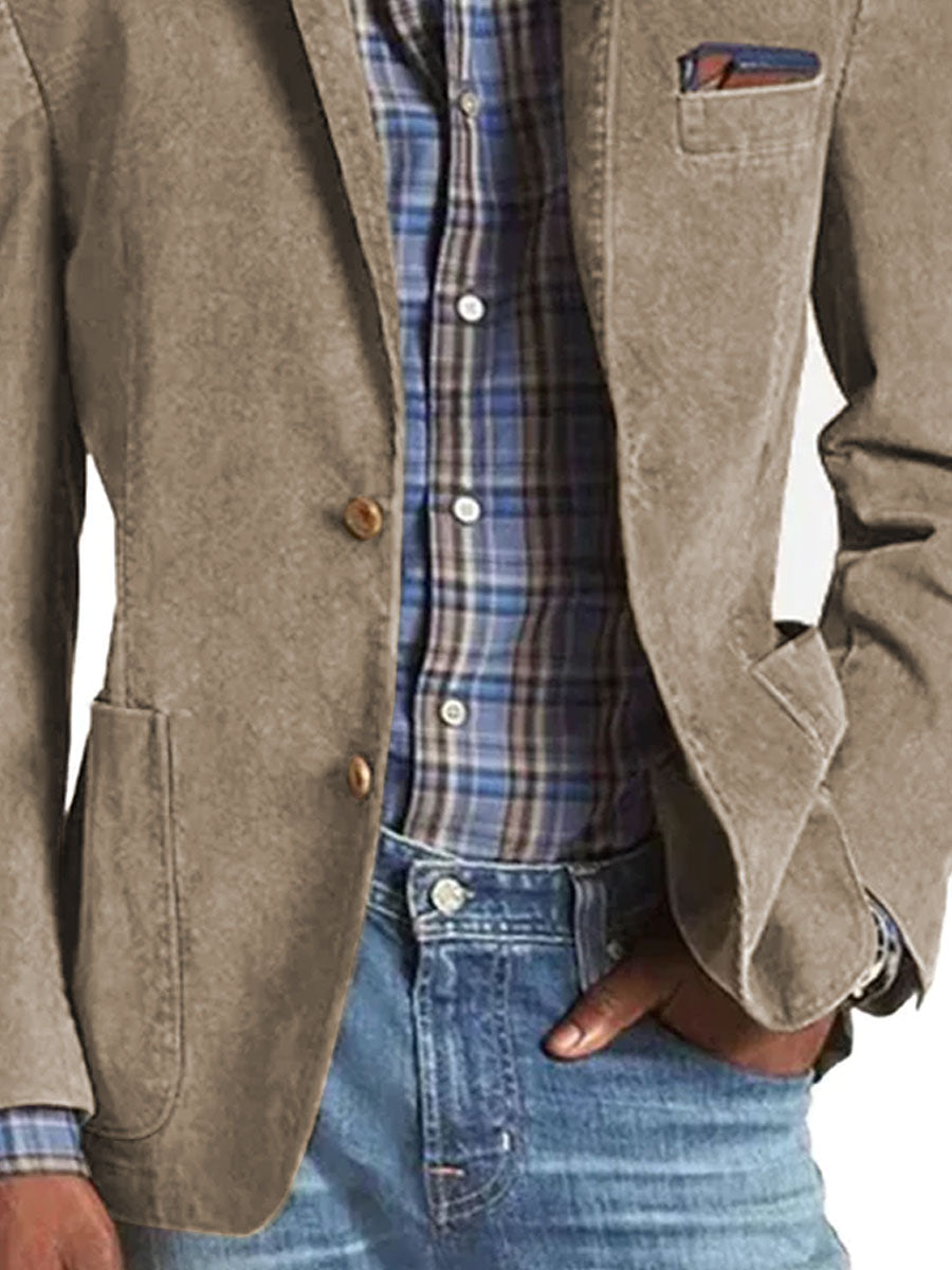 Blazer uni à 3 poches style rétro - élégant et polyvalent