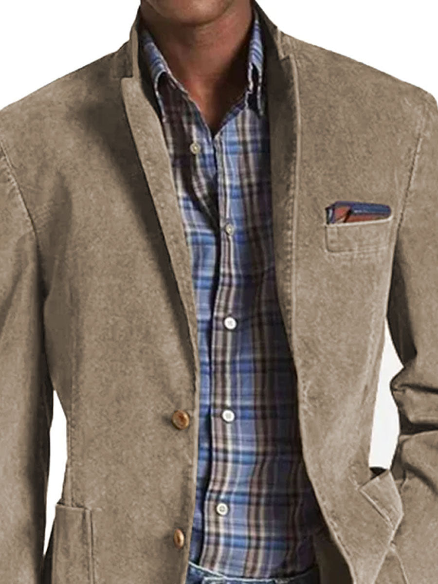 Blazer uni à 3 poches style rétro - élégant et polyvalent