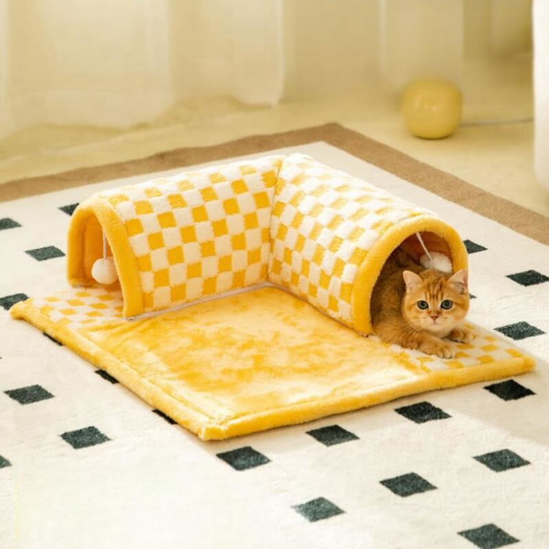 2-in-1 Katzentunnel-Bett - FurryFun