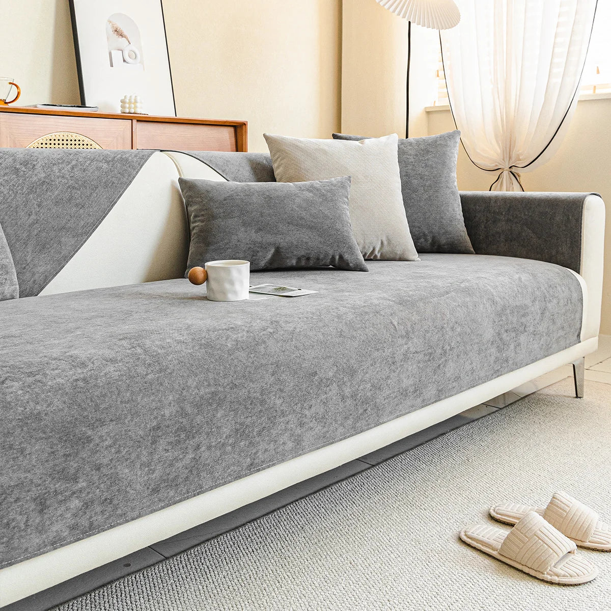 HomeGuard – Copridivano in ciniglia antigraffio – Elegante e durevole