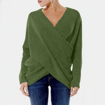 Valmere – Pull en cachemire pour femmes avec détail croisé pour automne/hiver