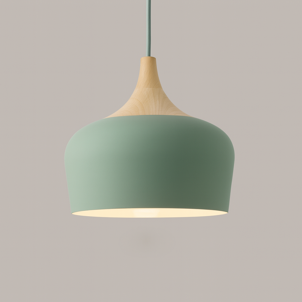 Nordylight – Pendelampe Pastel Metal & Træ – Justerbar Retro Design