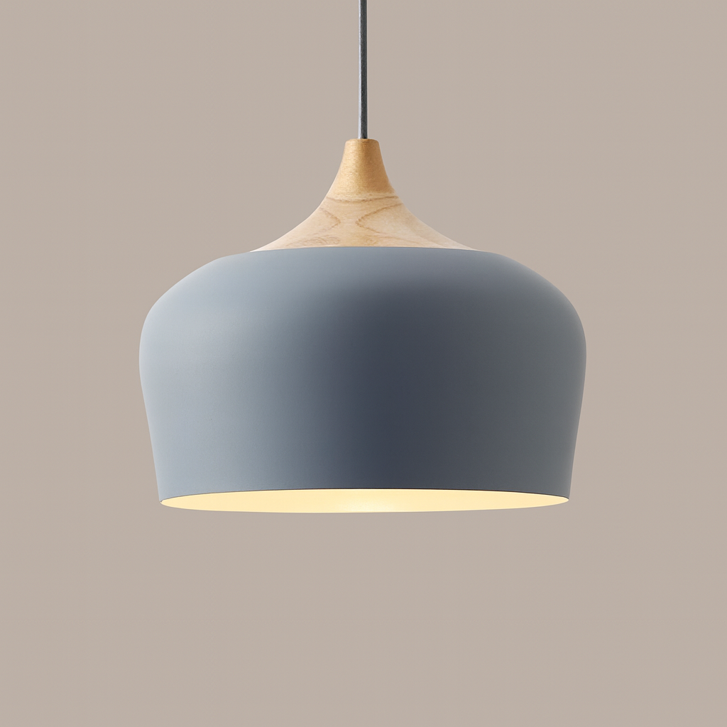 Nordylight – Pendelampe Pastel Metal & Træ – Justerbar Retro Design