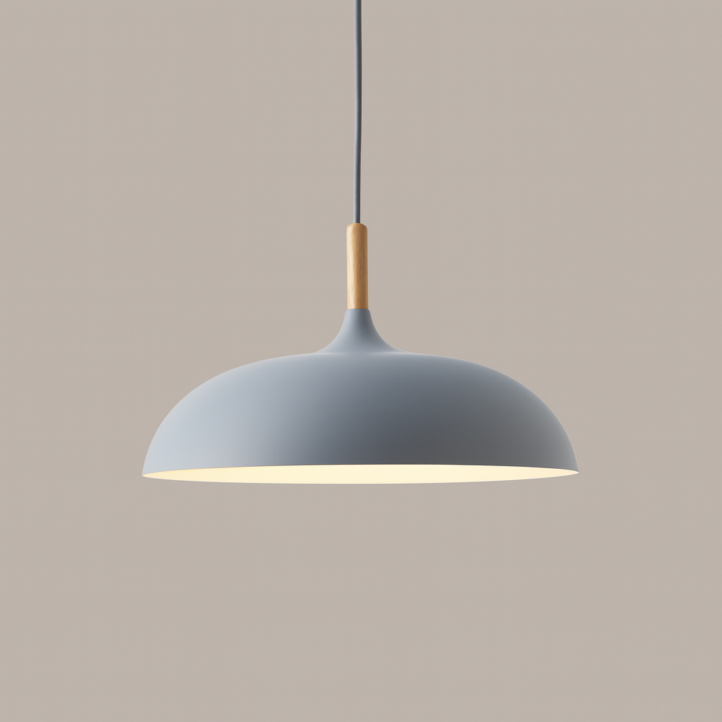 Nordylight – Pendelampe Pastel Metal & Træ – Justerbar Retro Design