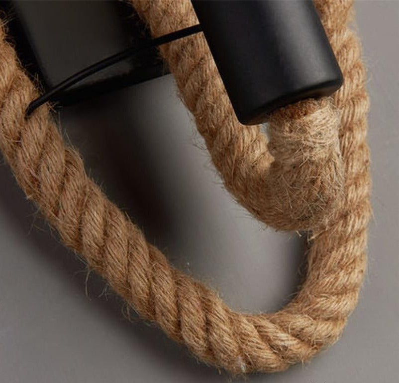RusticRope – Vintage Seil-Wandleuchte – Industrielles Eisen Retro-Beleuchtung