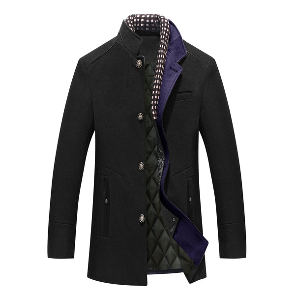 Armond | Manteau d'hiver en laine avec col amovible