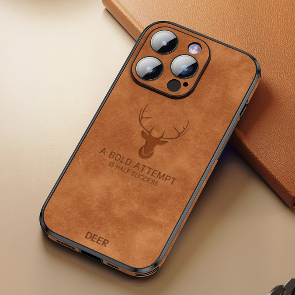 Deer – iPhone-Hülle Leder stoßfest & elegant – ideal für Alltag & Büro
