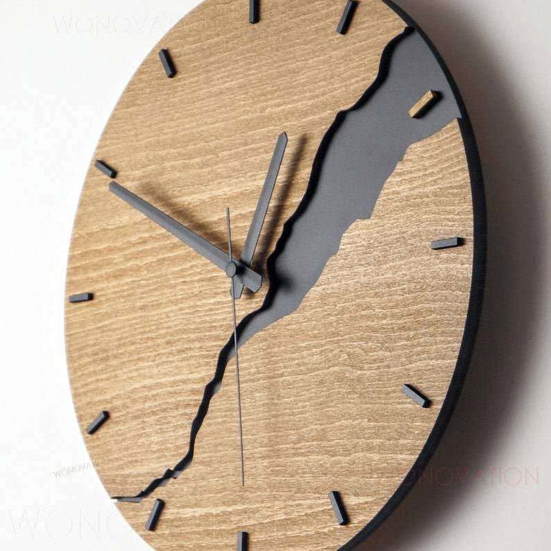 Nuvoro – Holz-Wanduhr Minimalistisches Design – Moderne Wohndekoration