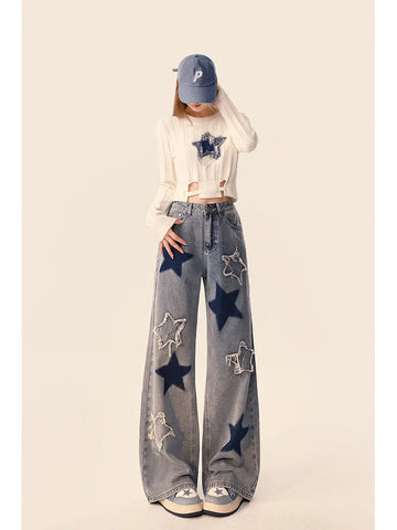 Vintage-Jeans mit Sternen | Bequeme und stilvolle Streetwear