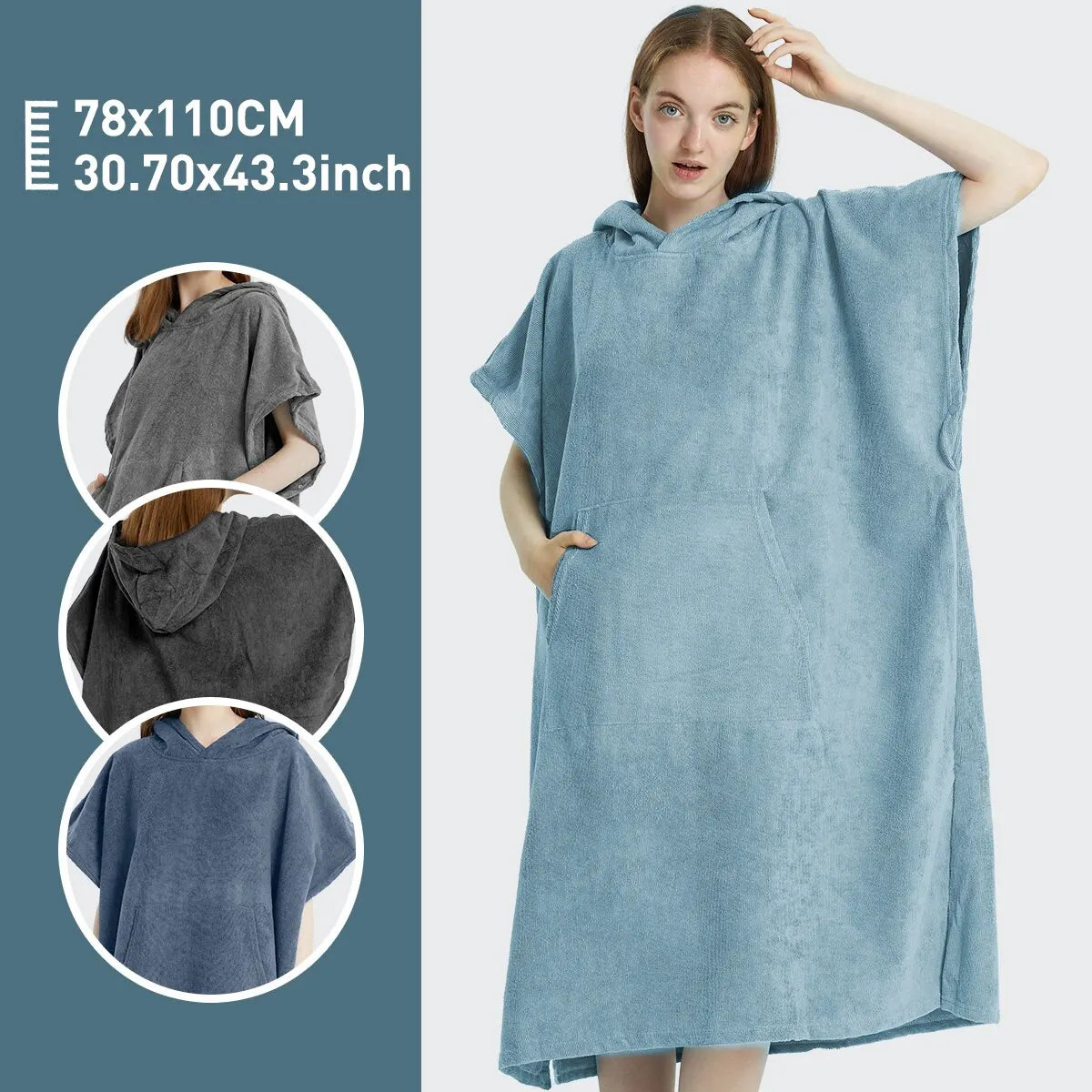 Schnell trocknendes Poncho-Handtuch - warm, leicht und saugfähig
