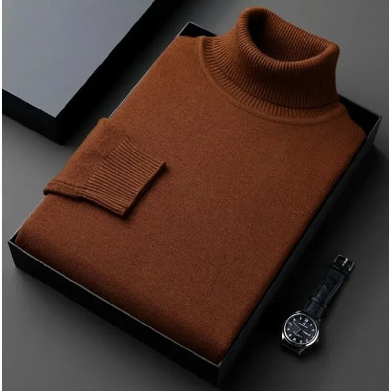 Slim fit rullekravepullover | Antipilling-stil til mænd