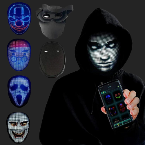 Ansigtsforandrende LED-maske - App-styret & genopladelig