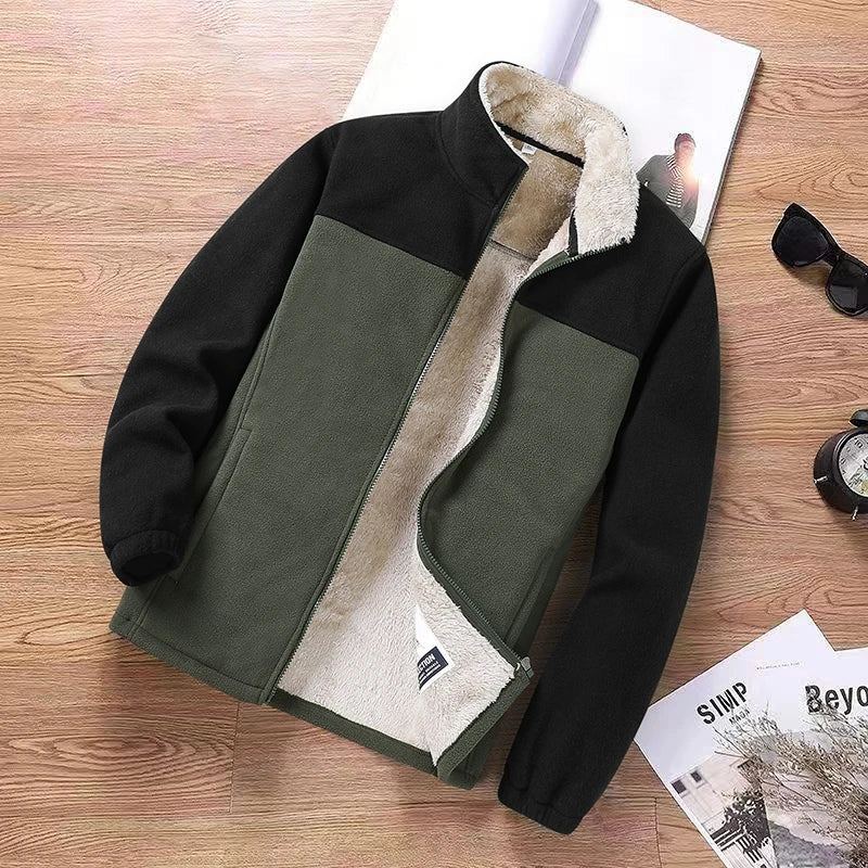 Giacca da uomo in pile casuale e alla moda | Leggera e calda
