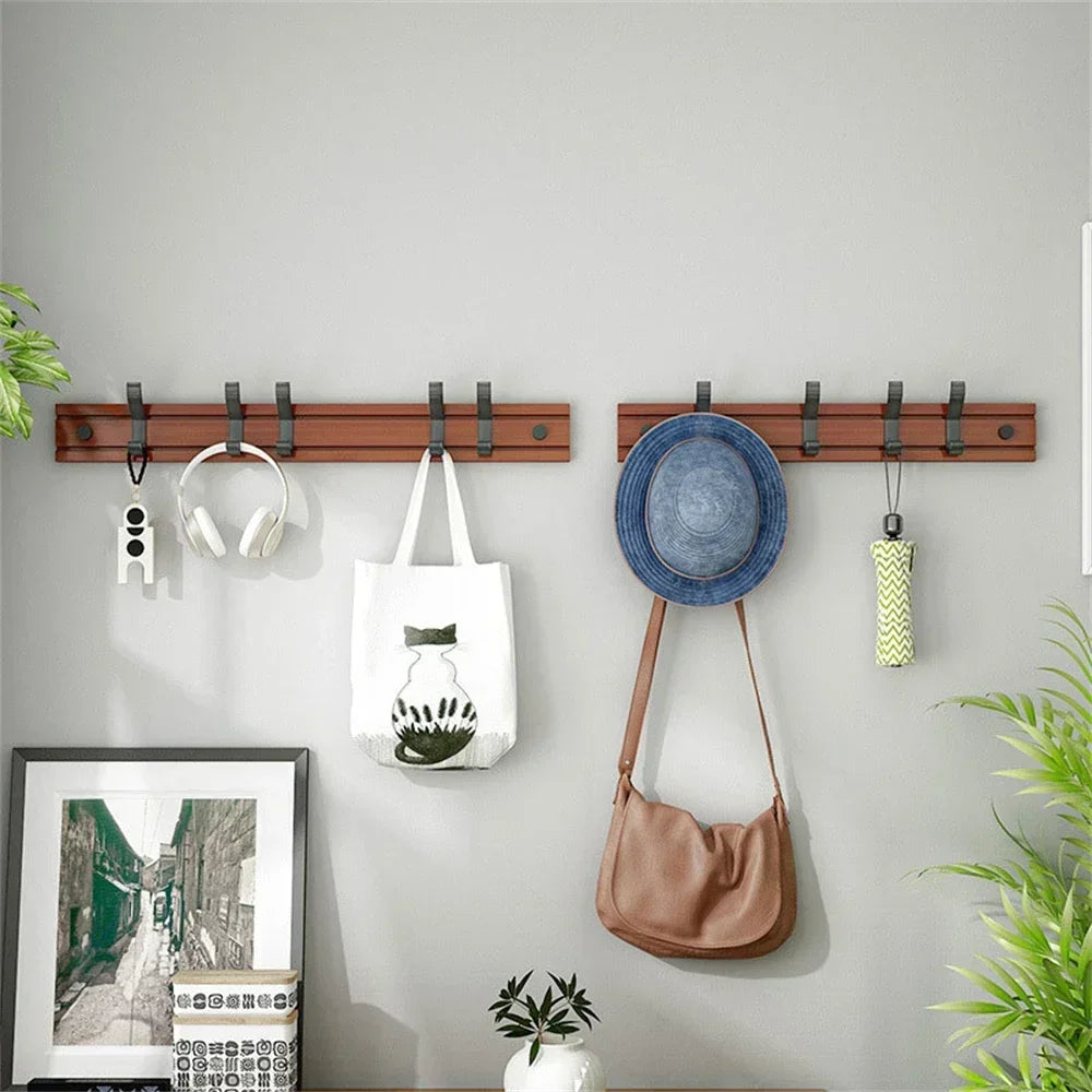 Organisateur mural en bambou – Rangement élégant pour couloir et entrée