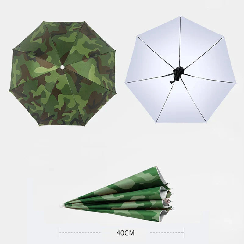 Faltbarer Outdoor-Regenschirm-Hut - Freihändiger Schutz vor Sonne und Regen