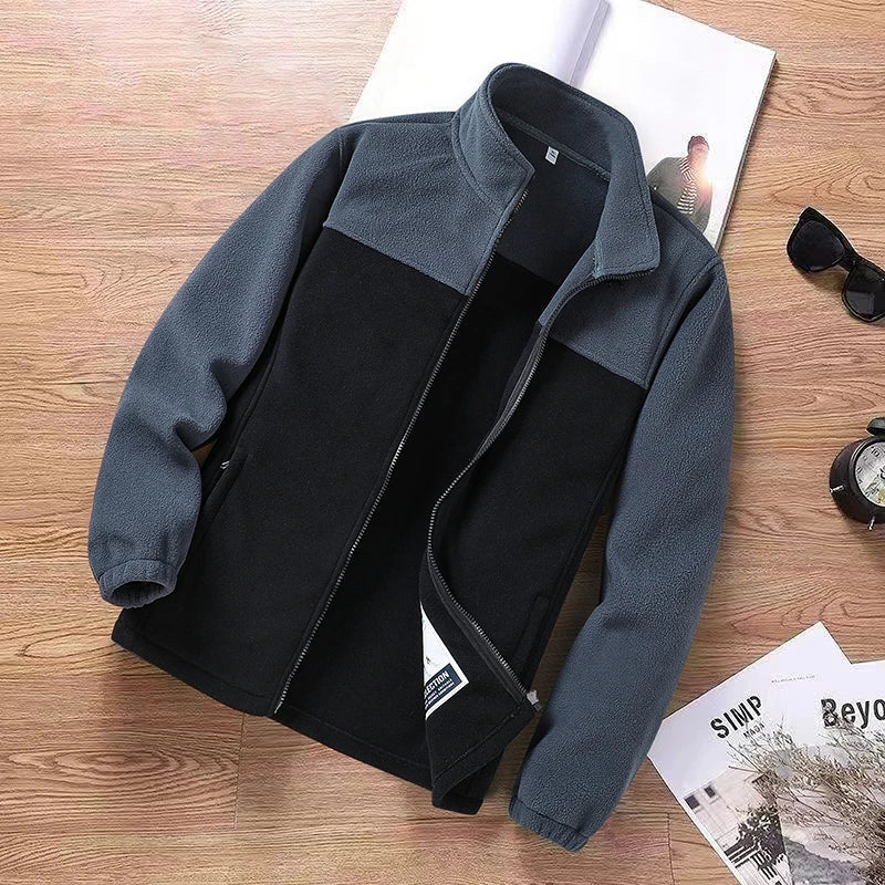 Giacca da uomo in pile casuale e alla moda | Leggera e calda