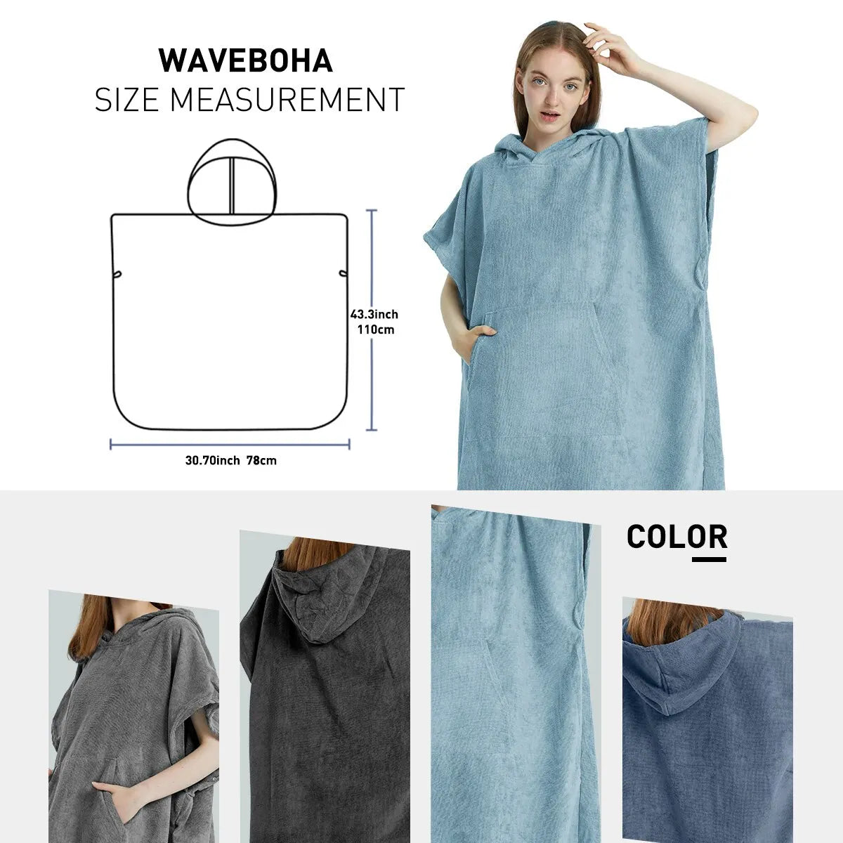 Schnell trocknendes Poncho-Handtuch - warm, leicht und saugfähig