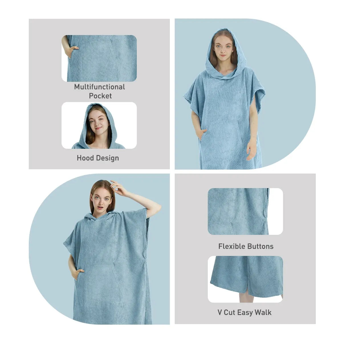 Schnell trocknendes Poncho-Handtuch - warm, leicht und saugfähig