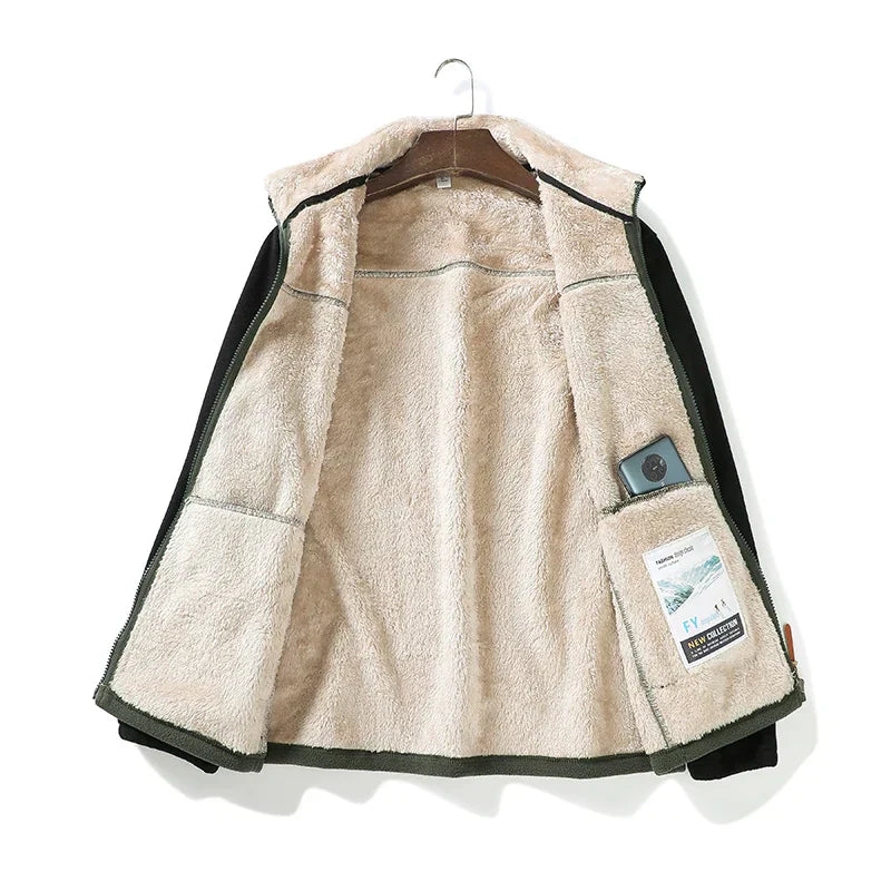 Giacca da uomo in pile casuale e alla moda | Leggera e calda