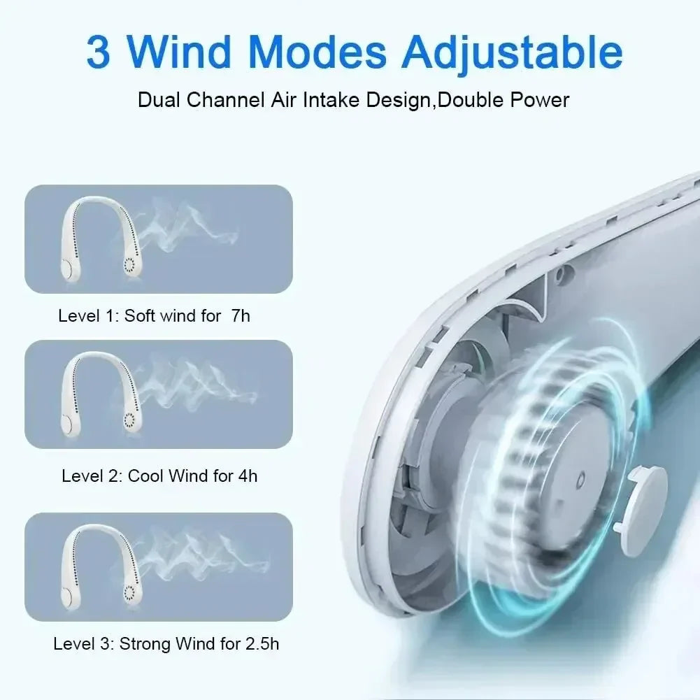 Tragbarer Mini-Nackenventilator - Bleiben Sie kühl und entspannen Sie sich überall ohne Unannehmlichkeiten