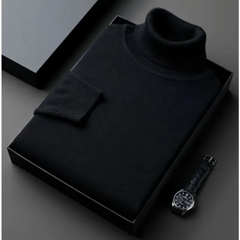 Slim fit rullekravepullover | Antipilling-stil til mænd